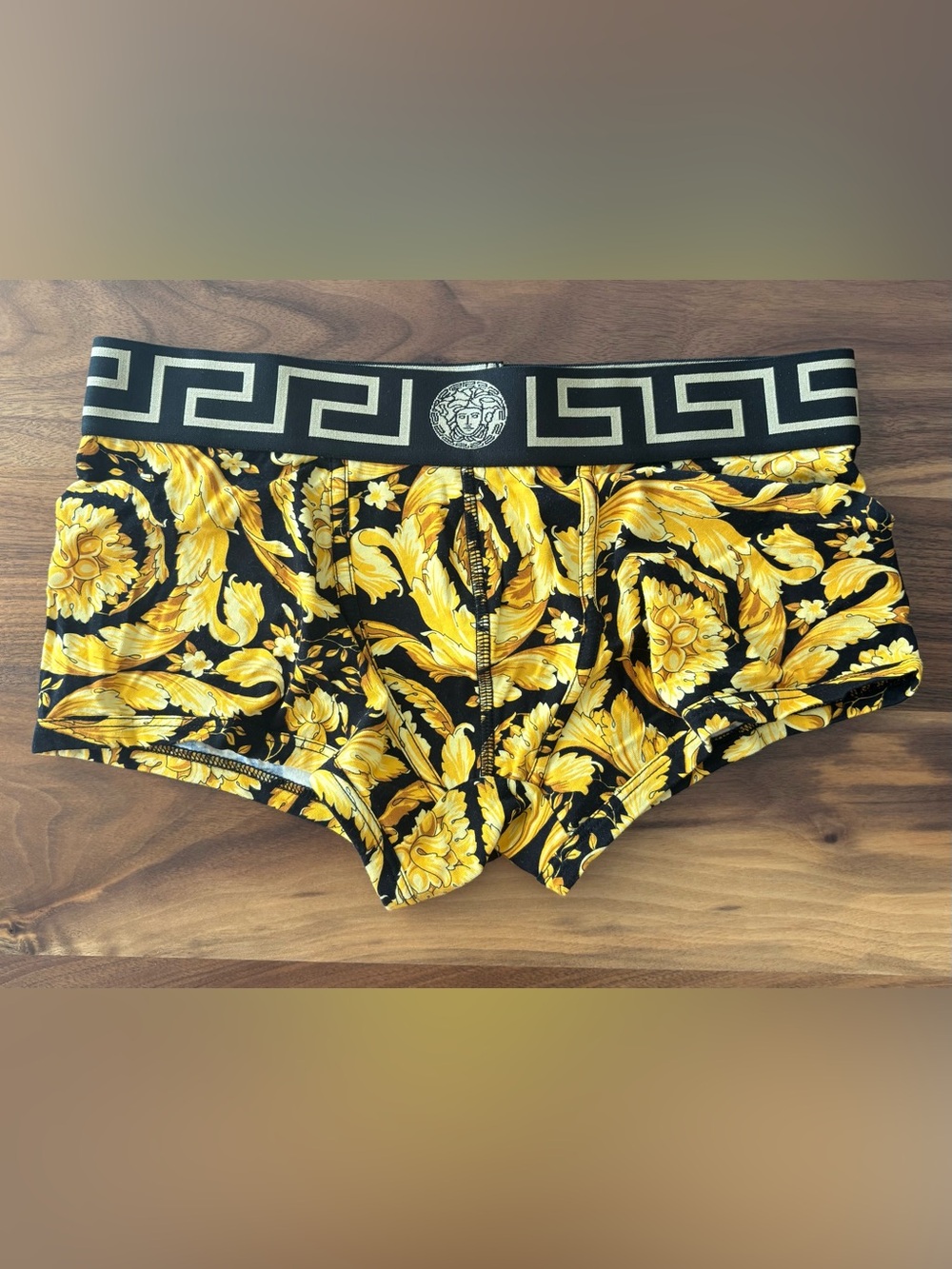 New Versace Barocco Greca Medusa Boxer Briefs Black Gold | Made in Italy | New